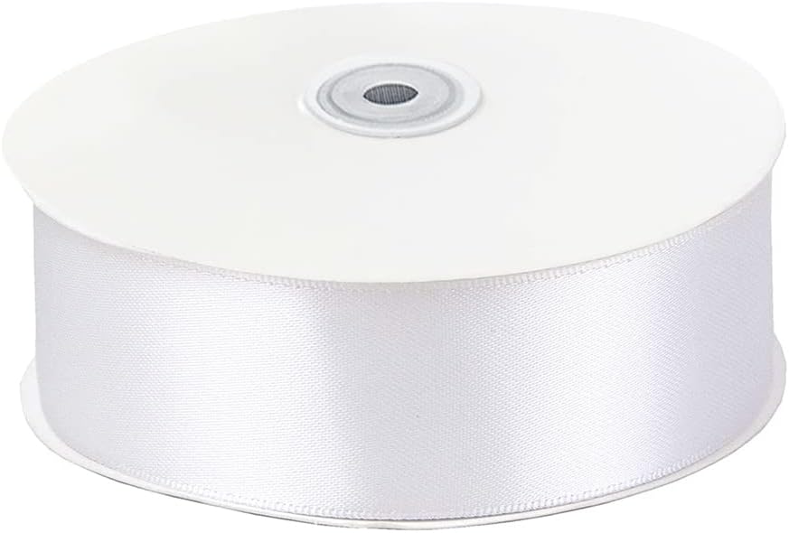 LIUYAXI White Double Face Satin Ribbon 1-1/2 X 50 Yards, Ribbons Perfect for Crafts, Gift Wrapping, Bow Making and More